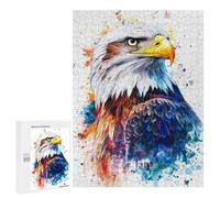 Puzzles pour Adolescents 500 PCS Watercolor Bald Eagle Puzzles pour Adultes Jouets Anti-Stress pour S'amuser en Famille Interaction Parent-Enfant 500 PCS