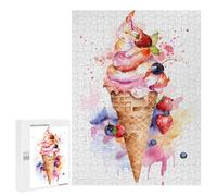 Puzzles pour Adolescents 500 PCS Watercolor Ice Cream Puzzles pour Adolescents Jeux Relaxants Assemblage De Motifs Cadeaux Uniques d'anniversaire Et De Noël 500 PCS