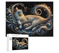 Puzzles pour Adolescents 500 PCS Whispering Cats Artistic Harmony Puzzles pour Adultes Jeu De Réflexion Décoration Intérieure Activités Amusantes À La Maison 500 PCS