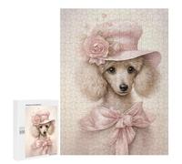 Puzzles pour Adolescents 500 PCS White Poodle in Hat Casse-tête pour Adultes, Jeu De Réflexion Difficile, Original, Cadeau d'anniversaire 500 PCS