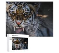 Puzzles pour Adolescents 500 PCS Wild Tiger Roar Nature's Power Display Puzzles pour Adultes Jeu De Réflexion Décoration Intérieure Activités Amusantes À La Maison 500 PCS