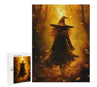 Puzzles pour Adolescents 500 PCS Witch in Autumn Forest-6 Puzzles pour Adultes Assemblage De Modèles De Puzzles Défi À Réaliser Soirée Jeux Et Divertissement en Famille 500 PCS