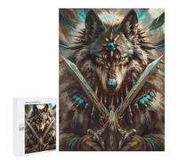 Puzzles pour Adolescents 500 PCS Wolf Warrior Art Print Puzzles pour Adolescents Améliorent La Mémoire Difficiles À Compléter Jeux Stimulants 500 PCS