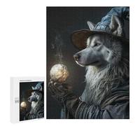 Puzzles pour Adolescents 500 PCS Wolf Wizard with Magic Orb Casse-tête pour Adultes, Jeu De Réflexion Difficile, Original, Cadeau d'anniversaire 500 PCS