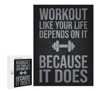 Puzzles pour Adolescents 500 PCS Workout Like Your Life Depends on It, Gym Motivation Puzzles pour Adolescents - Jeu Familial - Décoration Murale - Interaction Parent-Enfant 500 PCS