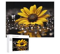 Puzzles pour Adolescents 500 PCS Yellow Flower with Water Drops Puzzle Anti-Stress, Jouet Idéal pour Une Décoration Amusante À La Maison, 500 PCS