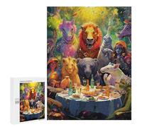Puzzles pour Adolescents 500 PCS Zoo Animals' Dinner Party Puzzles pour Adultes Jeux Relaxants Découpe De Précision Jeu Stimulant Cadeaux 500 PCS