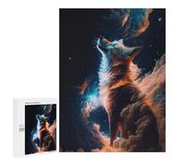Puzzles pour adolescents 500 pièces Adoring Fox in Space Puzzles pour adultes Jeux relaxants Difficiles Activités amusantes pour la maison 500 pièces