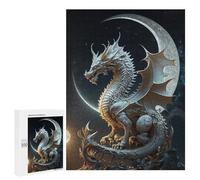 Puzzles pour adolescents 500 pièces Dragon Moonlit Majesty -3 puzzles anti-stress, décoration parfaite, activités amusantes pour la maison, 500 pièces