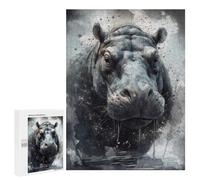 Puzzles pour adolescents 500 pièces Hippo Wild Beauty Puzzle pour adultes - Jeu pratique pour soulager le stress - Cadeaux uniques pour anniversaire et Noël 500 pièces
