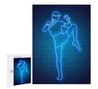 Puzzles pour adolescents 500 pièces Kick Boxing Neon Puzzle pour Adultes Jeux amusants Défi Difficile Offrir comme cadeaux pour toute la famille 500 pièces