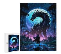 Puzzles pour adolescents 500 pièces Moonlit Dragon Confrontation Puzzles pour adultes Jeux relaxants Difficiles Activités amusantes pour la maison 500 pièces