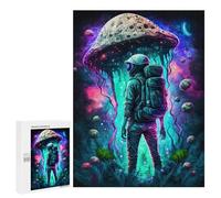 Puzzles pour adolescents 500 pièces Mushroom Astronaute dans l'espace -1 Puzzle anti-stress, décoration parfaite, activités amusantes pour la maison, 500 pièces