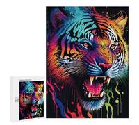 Puzzles pour adolescents 500 pièces Puzzle coloré Tigre Roar pour adultes Jeux relaxants Coupe précise Jeu difficile Cadeaux 500 pièces