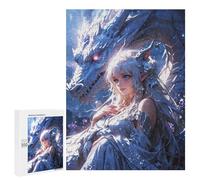 Puzzles pour adolescents 500 pièces Puzzles enchantés Bond Elven Maiden et Mystic Dragon Puzzles pour adultes Jouets anti-stress Analyse et logique pour anniversaire, Noël 500 pièces