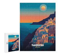 Puzzles pour adolescents 500 pièces Santorini Sunset Puzzles pour adultes Jouets Décoration murale Vacances à la maison Réduction du stress Cadeaux 500 pièces