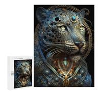 Puzzles pour adolescents 500 pièces Steampunk Léopard Portrait Puzzle anti-stress, décoration parfaite, activités amusantes pour la maison, 500 pièces