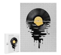 Puzzles pour adolescents 500 pièces Vinyle Melt Musique Coucher de Coucher de soleil Puzzle Décoration murale Décoration de la maison Anniversaire Unique 500 pièces