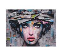 Puzzles pour Adolescents 52x38cm/1000pcs Abstract Collage Portrait Urban Fusion Puzzles pour Adultes : Analyse Et Logique du Jeu, Interaction Parent-Enfant 52x38cm/1000pcs