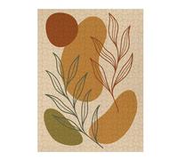 Puzzles pour Adolescents 52x38cm/1000pcs Abstract Floral Art with Earth Tones Puzzles pour Adultes Jouets Anti-Stress Une Œuvre d'art Stimule Le Cerveau 52x38cm/1000pcs