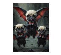 Puzzles pour Adolescents 52x38cm/1000pcs Adorable Pugs Vampires Puzzles Jeux Relaxants Assemblage De Motifs Difficile Et Stimulant 52x38cm/1000pcs