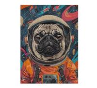 Puzzles pour Adolescents 52x38cm/1000pcs Animal Pug Astronaut Space Puzzle, Jouet, Décoration Murale, Difficile, Cadeau De Noël Ou d'anniversaire 52x38cm/1000pcs