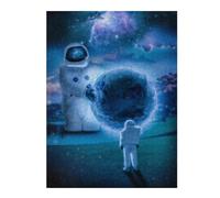 Puzzles pour Adolescents 52x38cm/1000pcs Astronauts with Earth in Garden Puzzles pour Adultes Jeux Relaxants Analyse Et Logique Cadeaux De Noël Et d'anniversaire 52x38cm/1000pcs