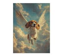 Puzzles pour Adolescents 52x38cm/1000pcs Beagle with Angel Wings in Memoriam Tribute Puzzles Jeux Relaxants Assemblage De Motifs Difficile Et Stimulant 52x38cm/1000pcs