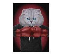 Puzzles pour Adolescents 52x38cm/1000pcs Boxer Cat Boxing Champion Puzzles pour Adultes, Jouets Anti-Stress, Décoration Murale, Cadeaux d'anniversaire Et Cadeaux Uniques 52x38cm/1000pcs