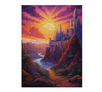 Puzzles pour Adolescents 52x38cm/1000pcs Castle in The Sunset Valley Jeu De Puzzle Familial pour Adultes - Défi Difficile - Cadeaux Uniques pour Anniversaires Et Noël 52x38cm/1000pcs