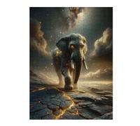 Puzzles pour Adolescents 52x38cm/1000pcs Celestial Elephant on Cracked Earth Puzzles pour Adultes À Faire Soi-même - Jouets pour Améliorer La Mémoire - Cadeau d'anniversaire, Cadeaux, 52x38cm/1000pcs