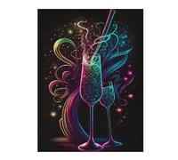 Puzzles pour Adolescents 52x38cm/1000pcs Cellebration Champagne Puzzles pour Adultes Jeux De Famille Améliore La Mémoire Cadeaux Uniques pour Anniversaire Et Noël 52x38cm/1000pcs