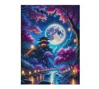 Puzzles pour Adolescents 52x38cm/1000pcs Cherry Blossom Moonlit Garden Casse-tête pour Adolescents - Jeu Difficile - Stimule Le Cerveau 52x38cm/1000pcs