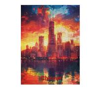 Puzzles pour Adolescents 52x38cm/1000pcs Chicago Art Puzzles pour Adultes, Jouets Anti-Stress, Décoration Murale, Cadeaux d'anniversaire Et Cadeaux Uniques 52x38cm/1000pcs