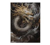 Puzzles pour Adolescents 52x38cm/1000pcs Chinese Dragon Gold Ink Puzzle pour Adultes, Jouet, Décoration Murale, Cadeau d'anniversaire, Cadeaux, 52x38cm/1000pcs