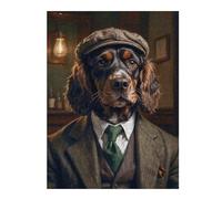 Puzzles pour Adolescents 52x38cm/1000pcs Cocker Spaniel Dog Wearing A Suit in The Pub Puzzles pour Adultes - Jeu Manuel - Cadeaux pour Femmes - Stimule Le Cerveau 52x38cm/1000pcs
