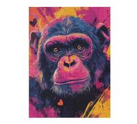Puzzles pour Adolescents 52x38cm/1000pcs Colorful Chimpanzee Portrait Jeux De Puzzle Amusants pour Adultes : Analyse Et Logique, Parfaits comme Cadeaux pour Toute La Famille 52x38cm/1000pcs