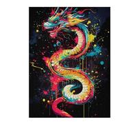 Puzzles pour Adolescents 52x38cm/1000pcs Colorful Dragon Art Puzzles Jeux Relaxants Assemblage De Motifs Difficile Et Stimulant 52x38cm/1000pcs