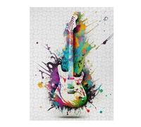 Puzzles pour Adolescents 52x38cm/1000pcs Colorful Electric Guitar Art Print Puzzles pour Adolescents - Jeu Manuel - Décoration Intérieure pour Les Amateurs De Jeux Vidéo 52x38cm/1000pcs