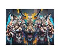 Puzzles pour Adolescents 52x38cm/1000pcs Colorful Lynx Collage Puzzles pour Adultes À Monter Soi-même - Jeu De Puzzle Difficile - Cadeau Unique pour Un Anniversaire Ou Noël 52x38cm/1000pcs