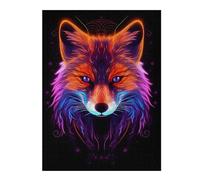 Puzzles pour Adolescents 52x38cm/1000pcs Colorful Neon Fox Puzzles pour Adultes Jeux Relaxants Décoration Murale Jeu Stimulant Cadeaux 52x38cm/1000pcs