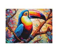 Puzzles pour Adolescents 52x38cm/1000pcs Colorful Toucan in Autumn Forest Puzzles pour Adultes, Jeux Familiaux Amusants Et Humoristiques, pour Les Joueurs 52x38cm/1000pcs