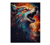 Puzzles pour Adolescents 52x38cm/1000pcs Colorful Wolf Portrait Casse-têtes pour Adultes Jeu De Réflexion Vacances À La Maison Tuer Le Temps Défi Éducatif 52x38cm/1000pcs