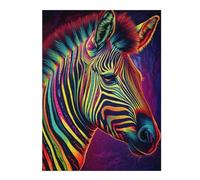 Puzzles pour Adolescents 52x38cm/1000pcs Colorful Zebra Portrait -1 Jeu De Puzzle Familial pour Adultes - Défi Difficile - Cadeaux Uniques pour Anniversaires Et Noël 52x38cm/1000pcs