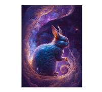 Puzzles pour Adolescents 52x38cm/1000pcs Cosmic Rabbit in Space Puzzles pour Adultes, Jouets À Monter Soi-même, Difficulté Élevée, Cadeaux d'anniversaire Et Cadeaux Uniques 52x38cm/1000pcs