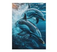 Puzzles pour Adolescents 52x38cm/1000pcs Dolphins Underwater Puzzle pour Adultes, Jeu De Réflexion, Une Œuvre d'art, Cadeaux Uniques pour Un Anniversaire Ou Noël 52x38cm/1000pcs