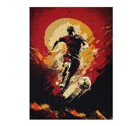 Puzzles pour Adolescents 52x38cm/1000pcs Dynamic Soccer Player Illustration Puzzles pour Adultes, Jouets À Monter Soi-même, Une Œuvre d'art, Difficile Et Stimulant 52x38cm/1000pcs