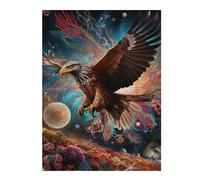 Puzzles pour Adolescents 52x38cm/1000pcs Eagle in Cosmic Garden Casse-têtes pour Adultes Jeu De Réflexion Vacances À La Maison Tuer Le Temps Défi Éducatif 52x38cm/1000pcs