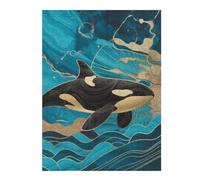 Puzzles pour Adolescents 52x38cm/1000pcs Elegant Orca Whale in Ocean Puzzles pour Adultes, Jouets Anti-Stress, Défi Difficile, Offrez-Les en Cadeau À Toute La Famille 52x38cm/1000pcs