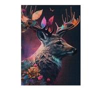 Puzzles pour Adolescents 52x38cm/1000pcs Enchanted Deer Portrait -4 Puzzles pour Adultes Jeu Familial Améliore La Mémoire Cadeaux d'anniversaire Et De Noël Uniques 52x38cm/1000pcs